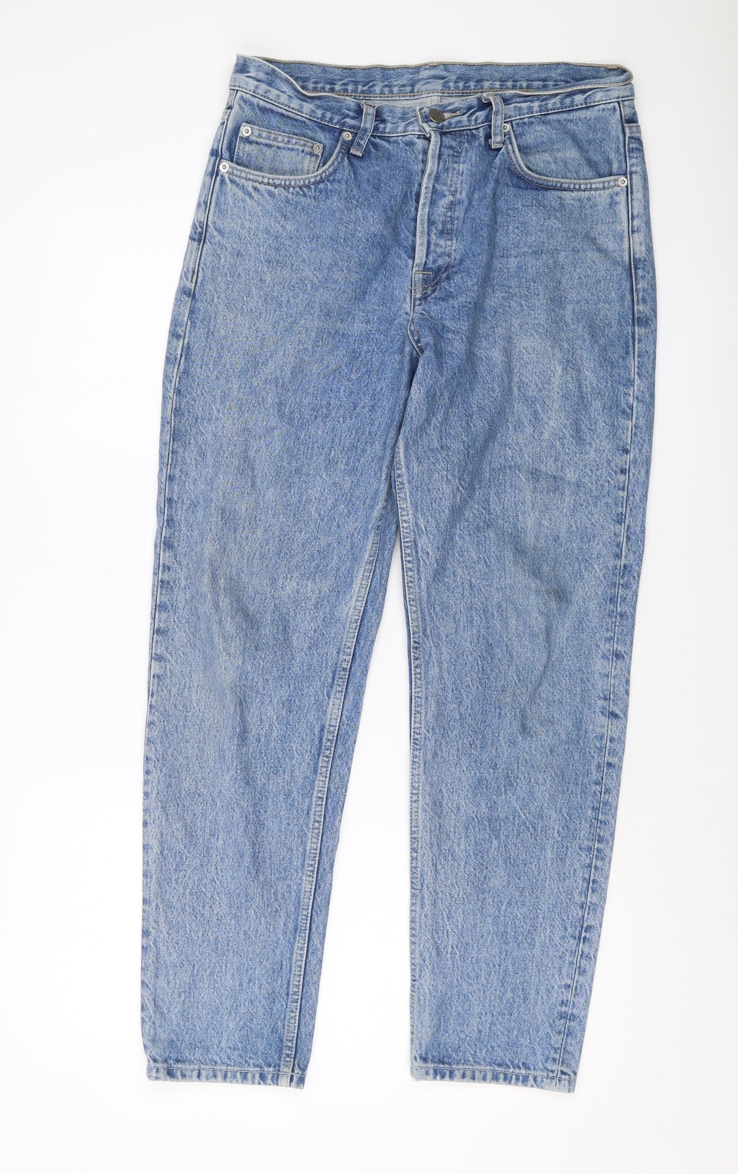 Dr Denim Womens Blue Cotton Mom Jeans Size 30 in L30 in Regular Button