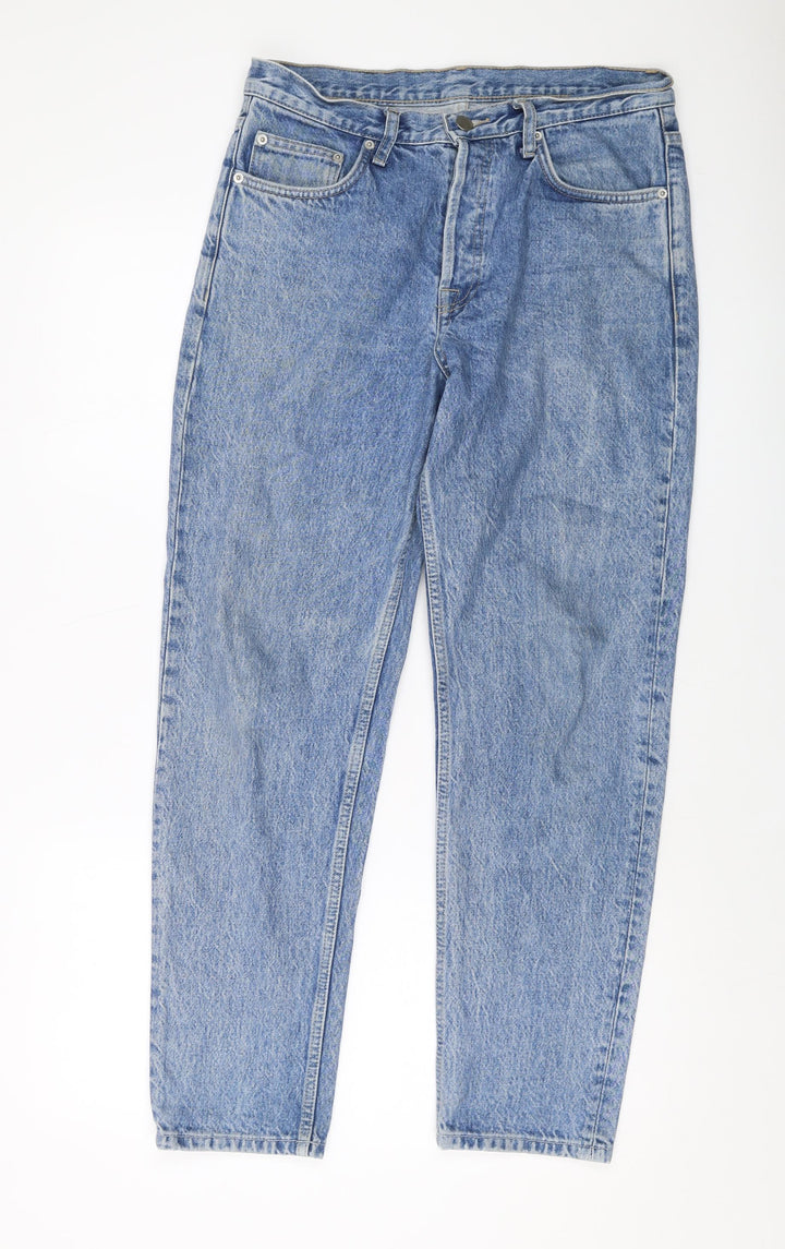 Dr Denim Womens Blue Cotton Mom Jeans Size 30 in L30 in Regular Button