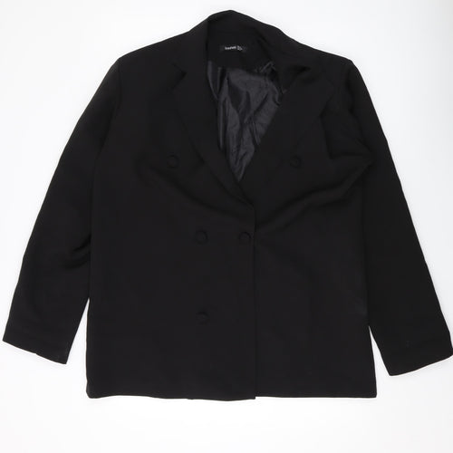 Boohoo Womens Black Jacket Size 12 Button