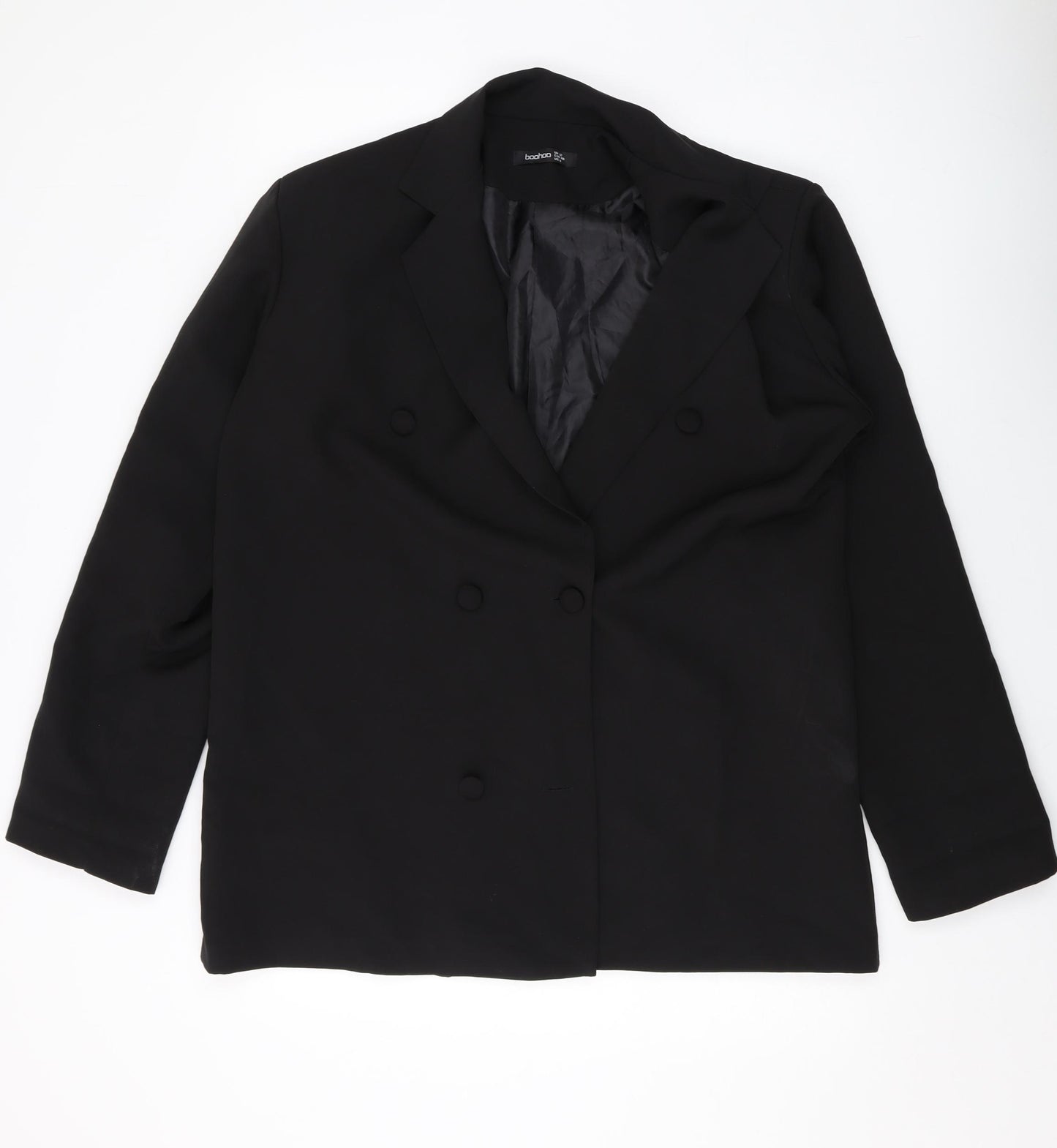 Boohoo Womens Black Jacket Size 12 Button