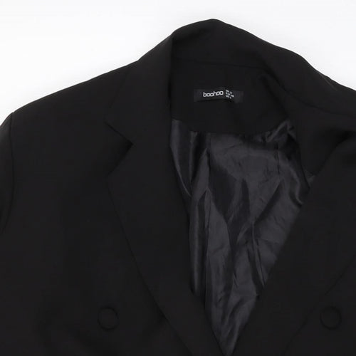 Boohoo Womens Black Jacket Size 12 Button