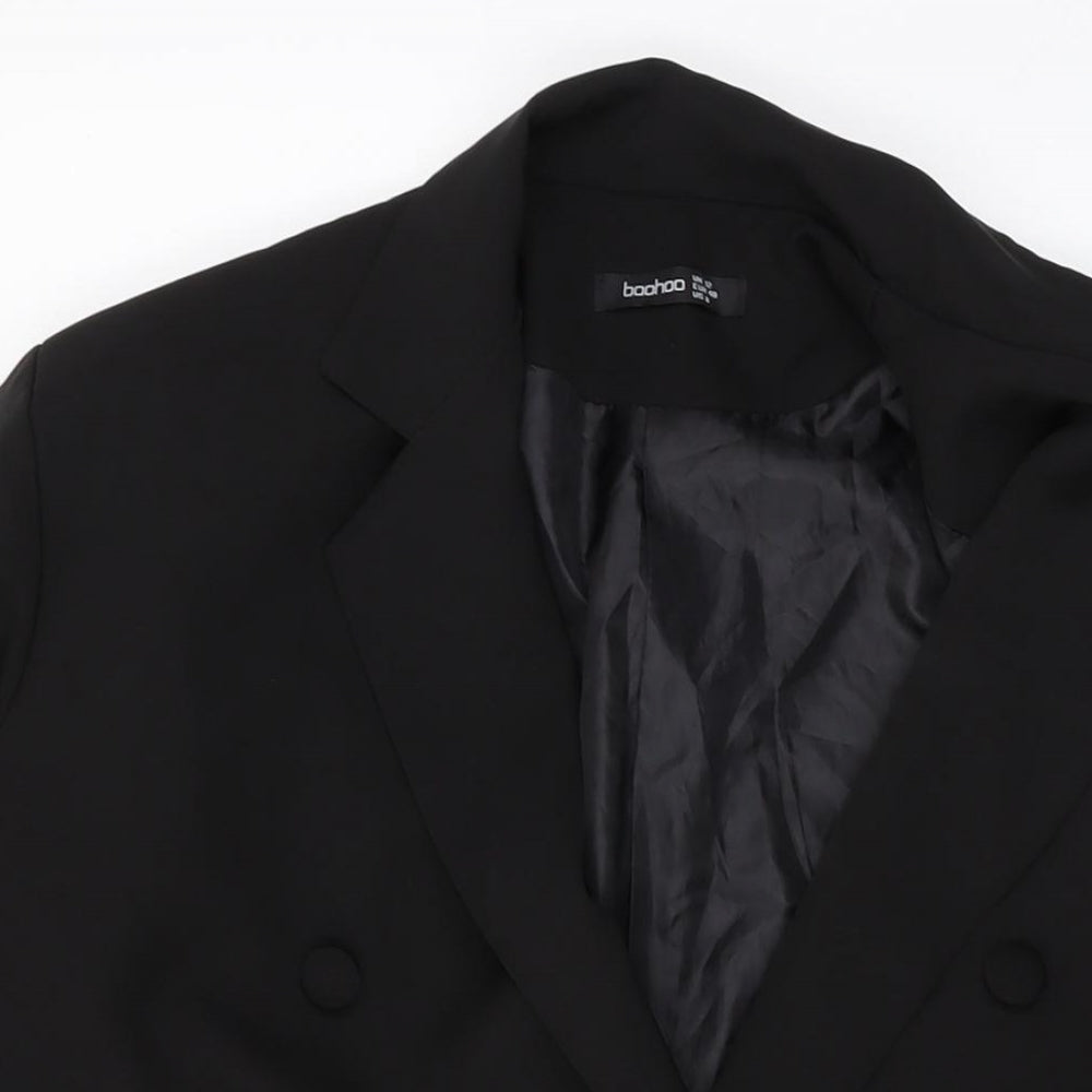 Boohoo Womens Black Jacket Size 12 Button