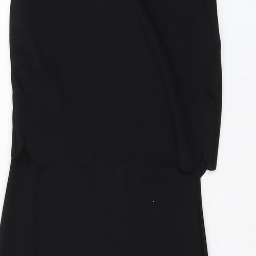 Boohoo Womens Black Polyester Mini Size 6 Round Neck Pullover