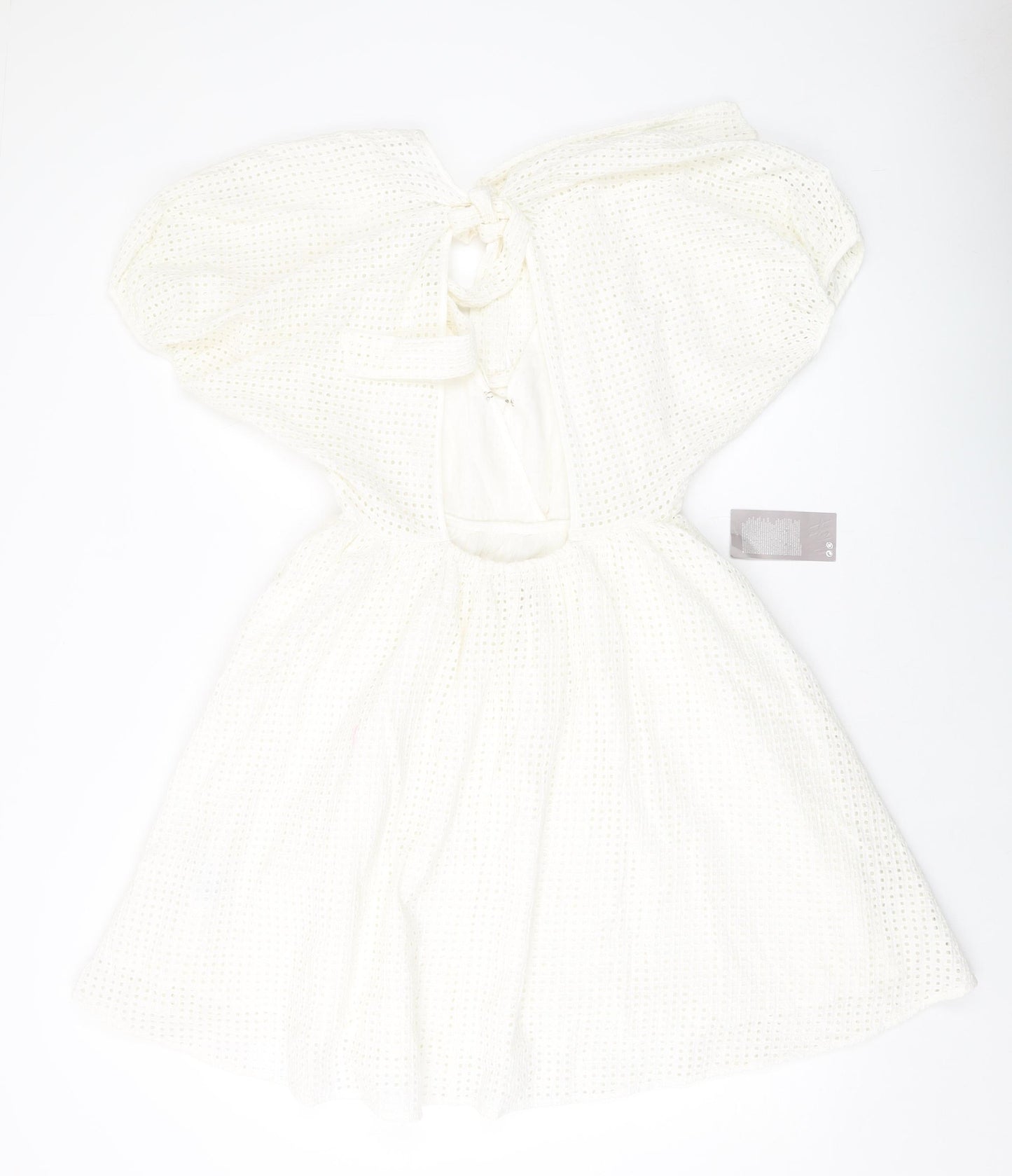 H&M Womens Ivory Cotton A-Line Size 10 V-Neck Pullover