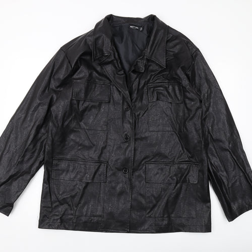 Nasty Gal Womens Black Jacket Size 12 Button