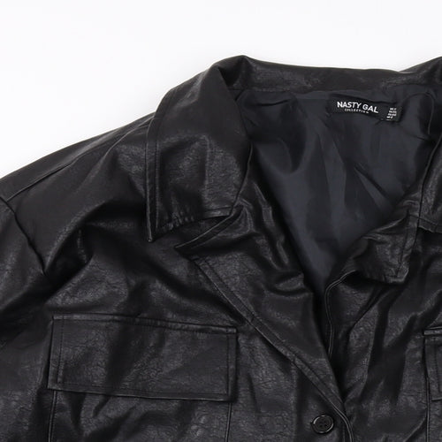 Nasty Gal Womens Black Jacket Size 12 Button