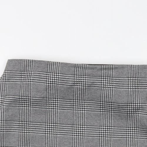 Marks and Spencer Womens Grey Plaid Polyester A-Line Skirt Size 16