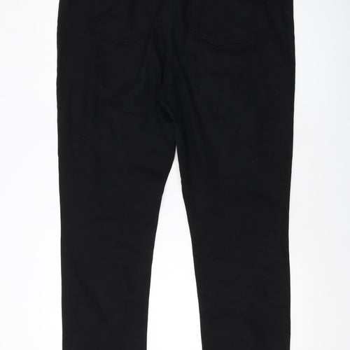 Matalan Womens Black Cotton Straight Jeans Size 20 L30 in Regular Button