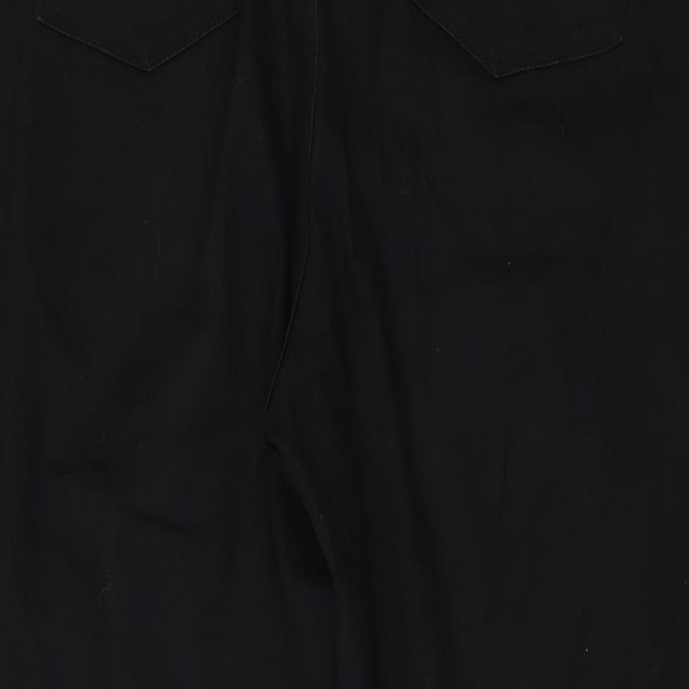 Matalan Womens Black Cotton Straight Jeans Size 20 L30 in Regular Button