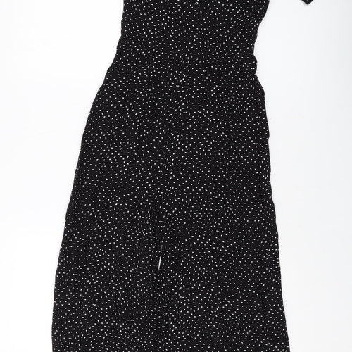 ASOS Womens Black Polka Dot Viscose Jumpsuit One-Piece Size 4 Button