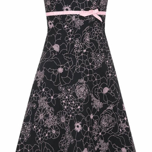 Lipsy Womens Black Geometric Cotton A-Line Size M Square Neck Zip
