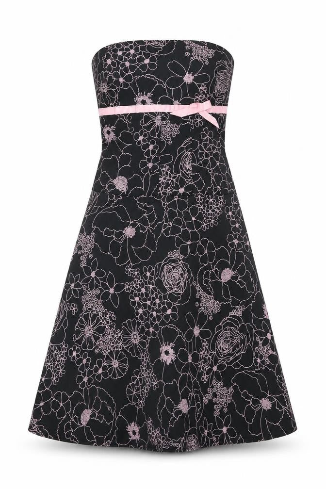 Lipsy Womens Black Geometric Cotton A-Line Size M Square Neck Zip