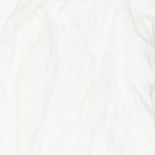 Showpo Womens Ivory Cotton Shirt Dress Size 12 V-Neck Button