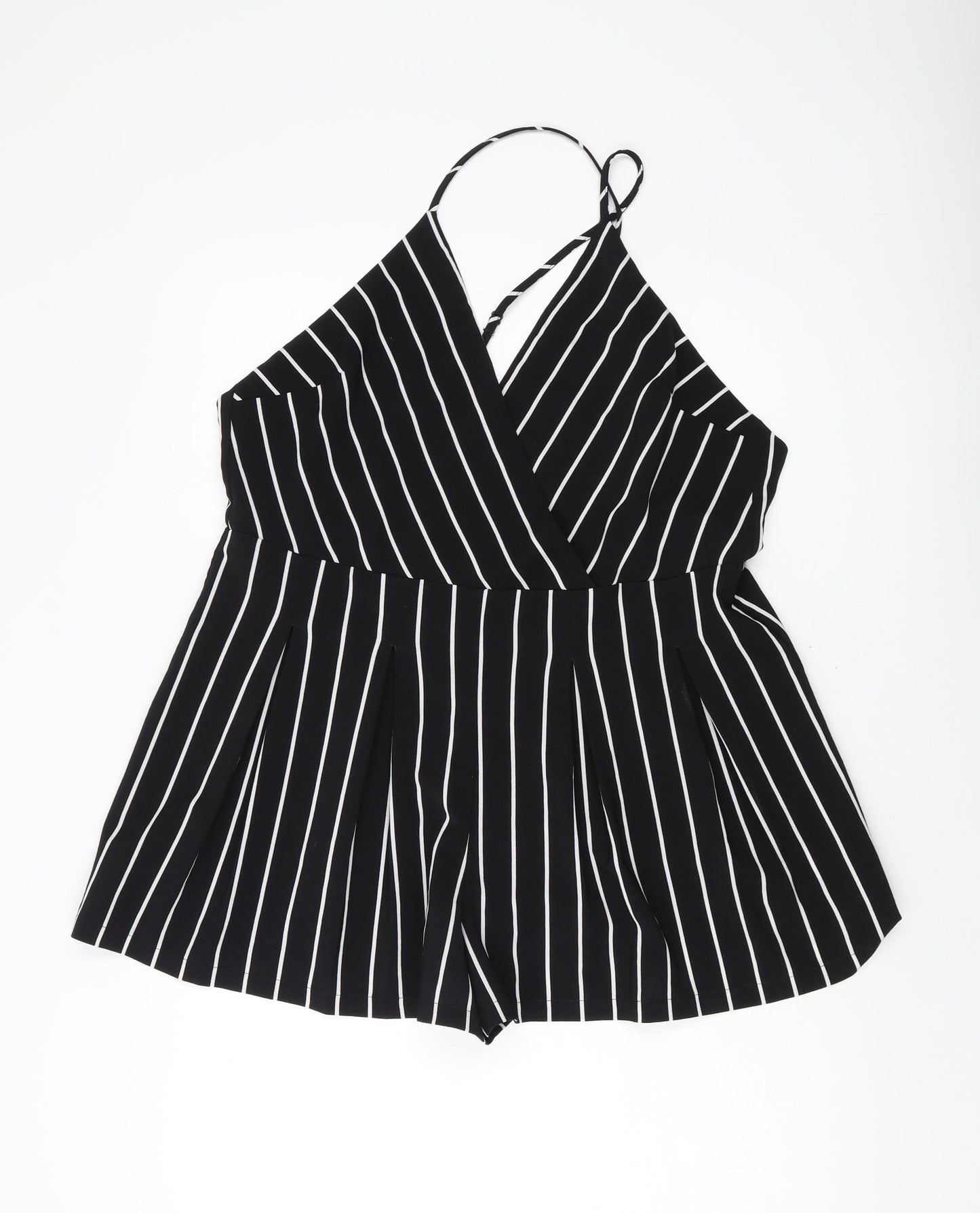 Cameo Rose Womens Black Striped Polyester Playsuit One-Piece Size 18 Pullover