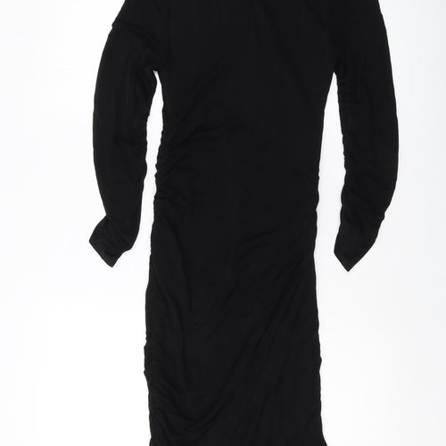 Catherine Malandrino Womens Black Viscose Bodycon Size S V-Neck Pullover