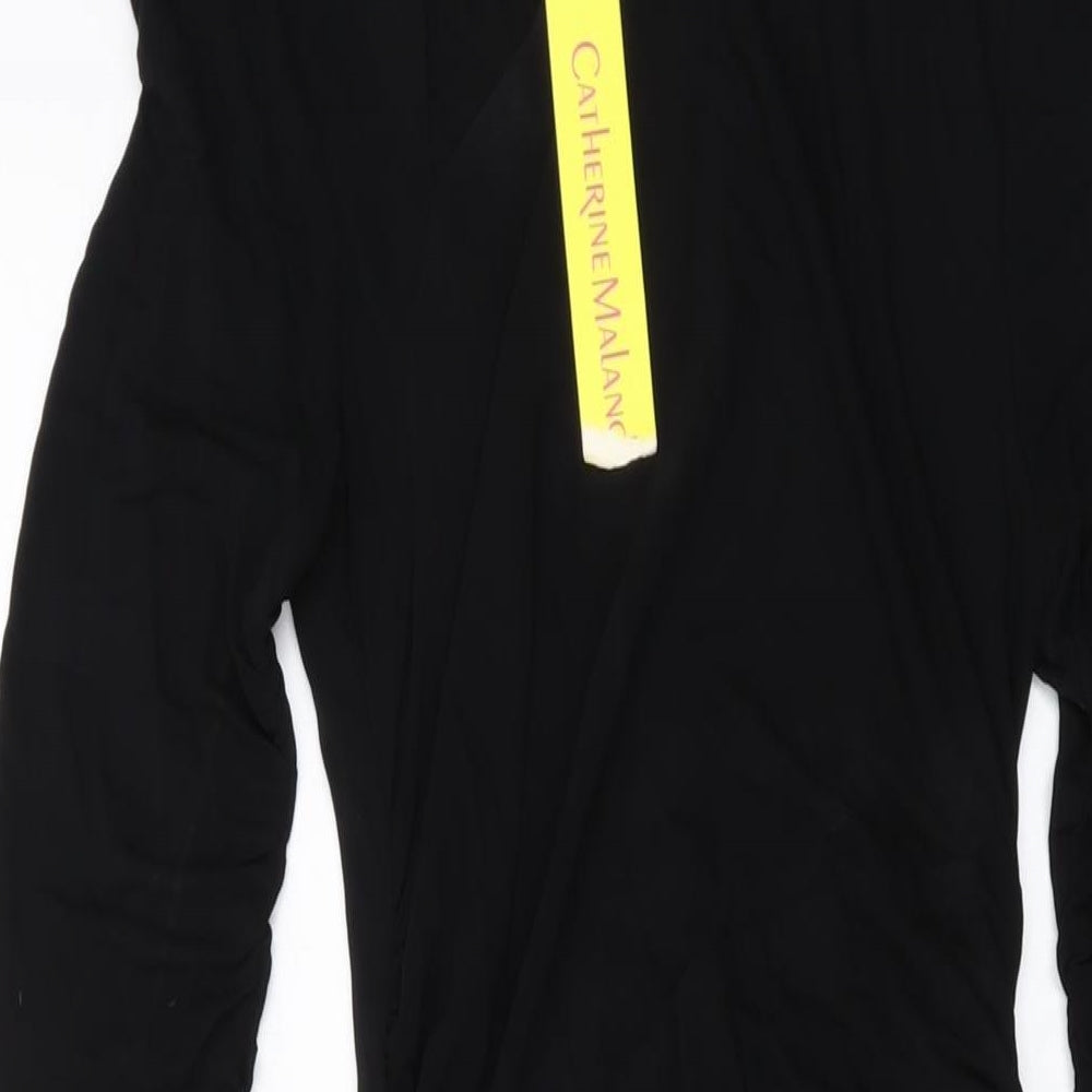 Catherine Malandrino Womens Black Viscose Bodycon Size S V-Neck Pullover