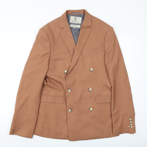 Spital Fields Mens Brown Polyester Jacket Suit Jacket Size 40 Regular