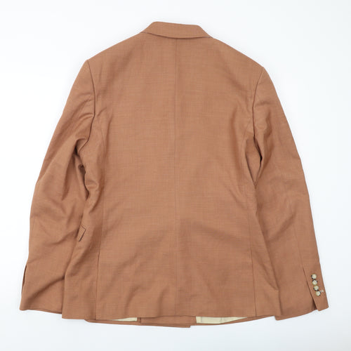 Spital Fields Mens Brown Polyester Jacket Suit Jacket Size 40 Regular