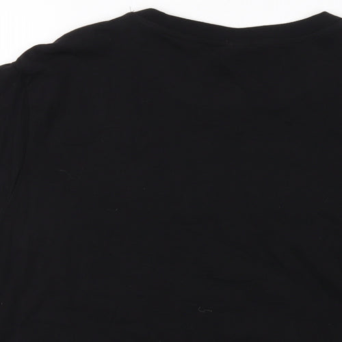H&M Womens Black Cotton Basic T-Shirt Size L Crew Neck