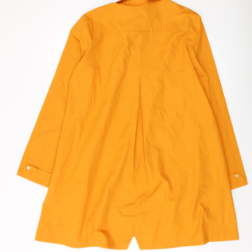Heaven Lab Womens Orange Polyester Tunic Button-Up Size M Collared