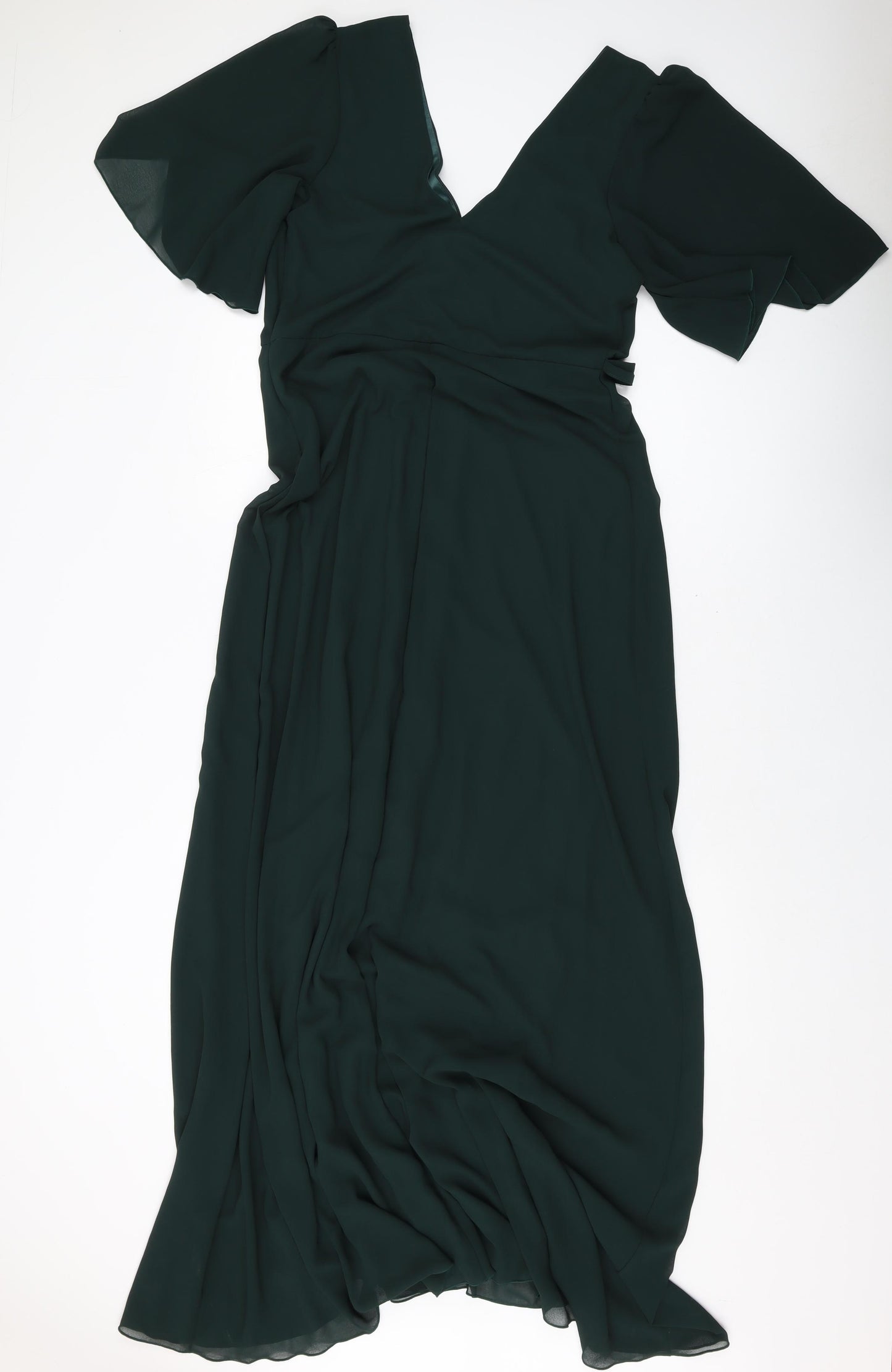 Folkster Womens Green Polyester A-Line Size L V-Neck Zip
