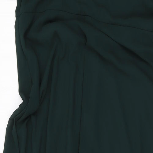 Folkster Womens Green Polyester A-Line Size L V-Neck Zip