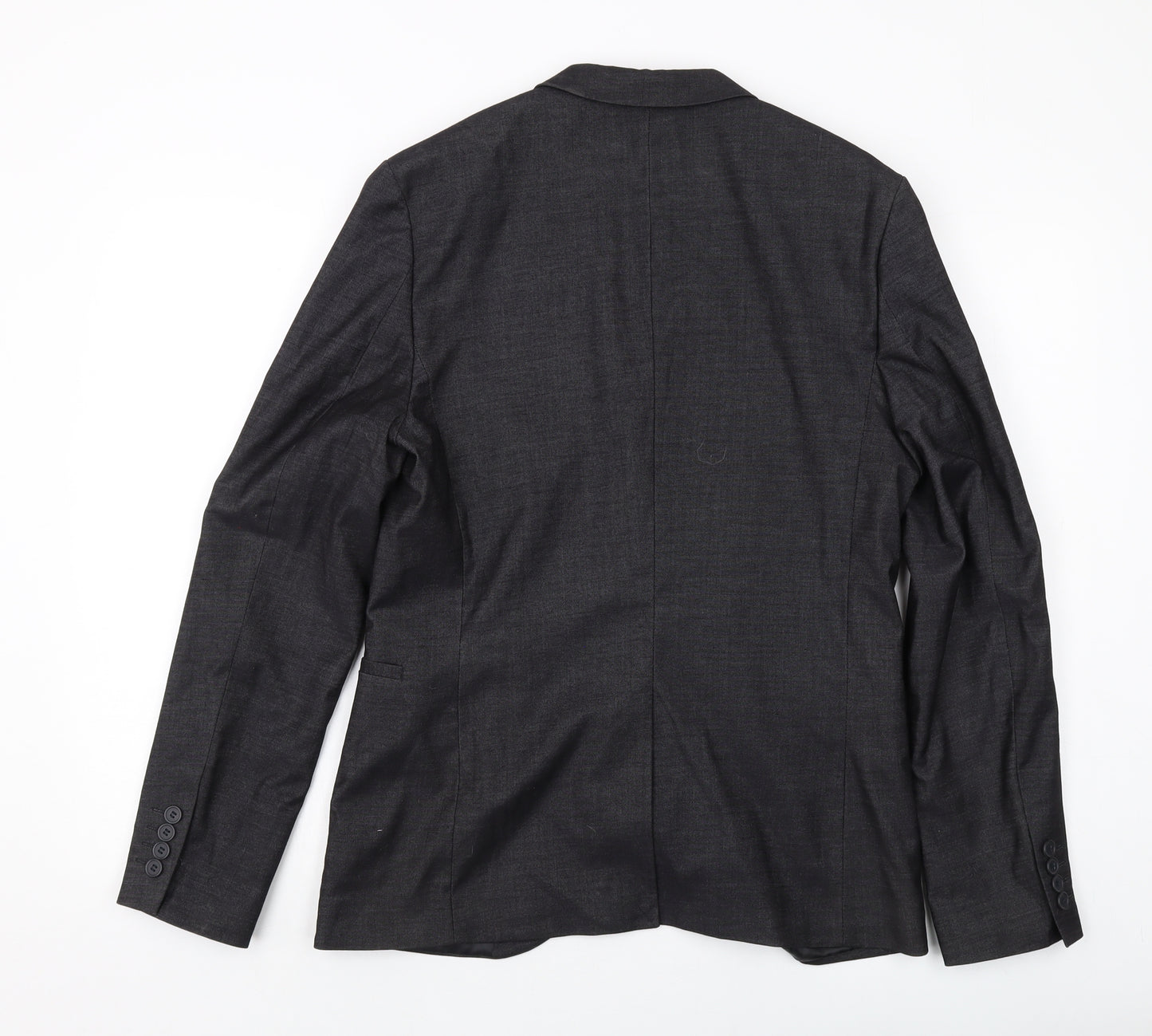 H&M Mens Grey Polyester Jacket Suit Jacket Size 38 Regular