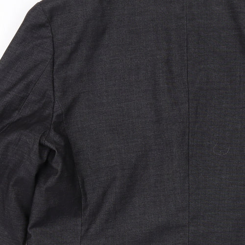 H&M Mens Grey Polyester Jacket Suit Jacket Size 38 Regular