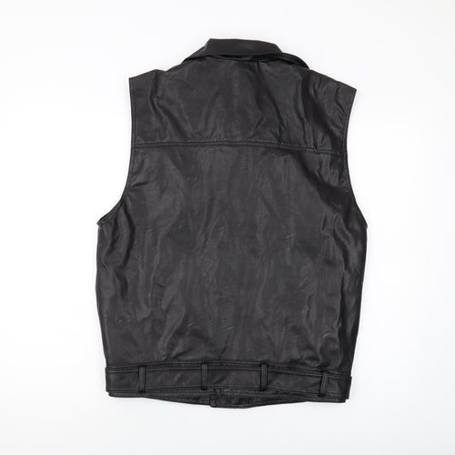 Booho Womens Black Biker Waistcoat Size 10 Zip