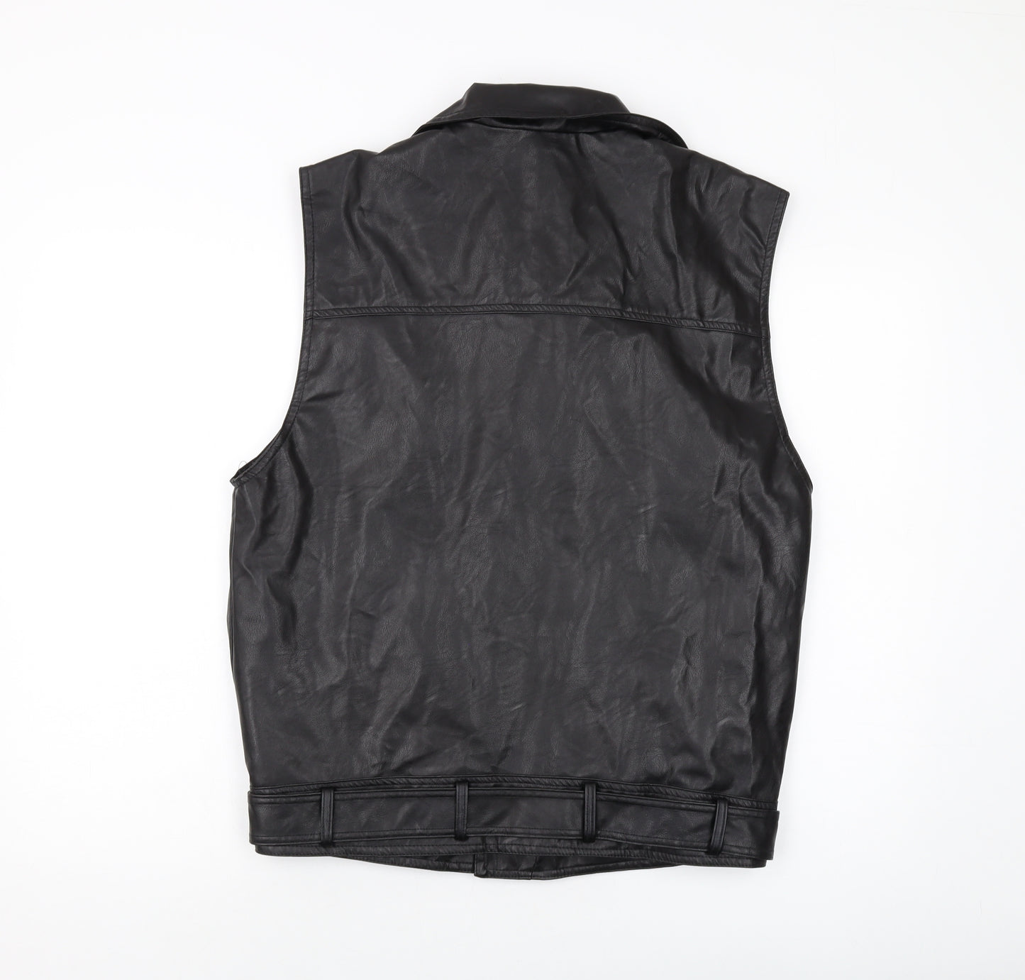 Booho Womens Black Biker Waistcoat Size 10 Zip