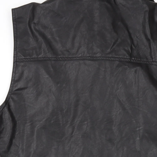 Booho Womens Black Biker Waistcoat Size 10 Zip