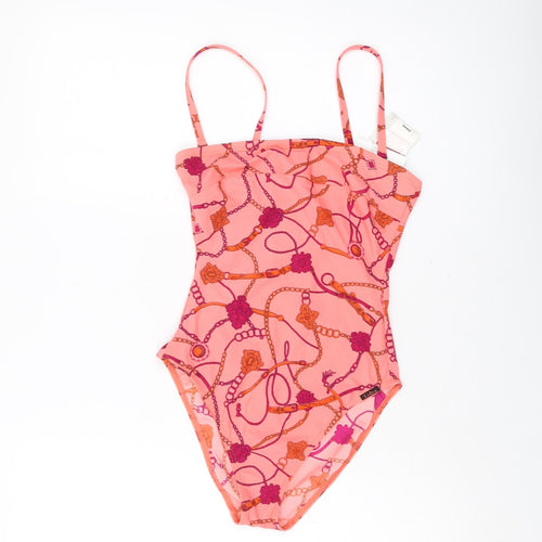 Lidea Womens Pink Geometric Polyester One Piece Size 10