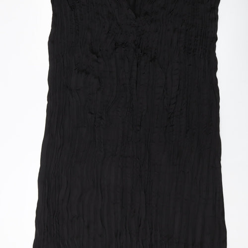 H&M Womens Black Polyester A-Line Size L V-Neck Pullover