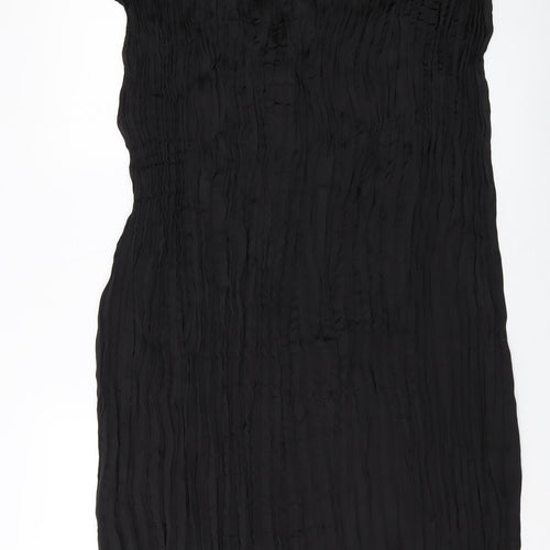 H&M Womens Black Polyester A-Line Size L V-Neck Pullover