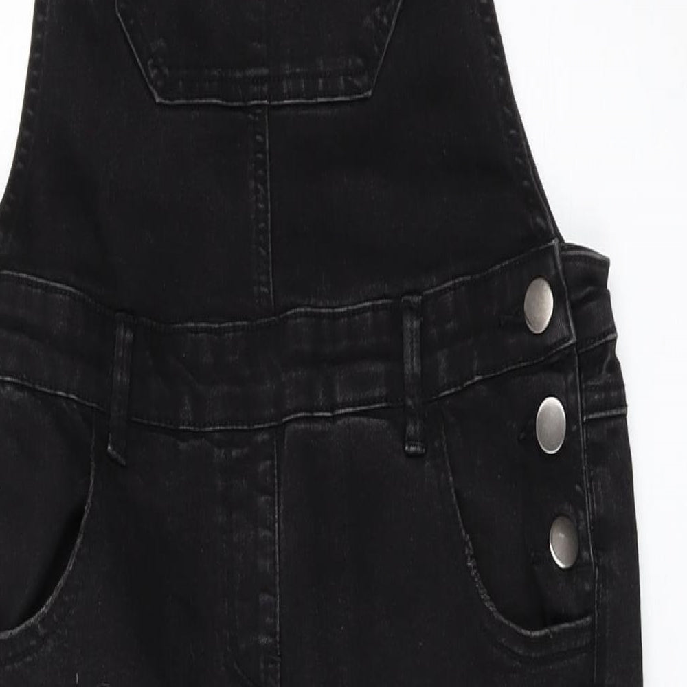 /Denim Womens Black Cotton Dungaree One-Piece Size 10 L29 in Button