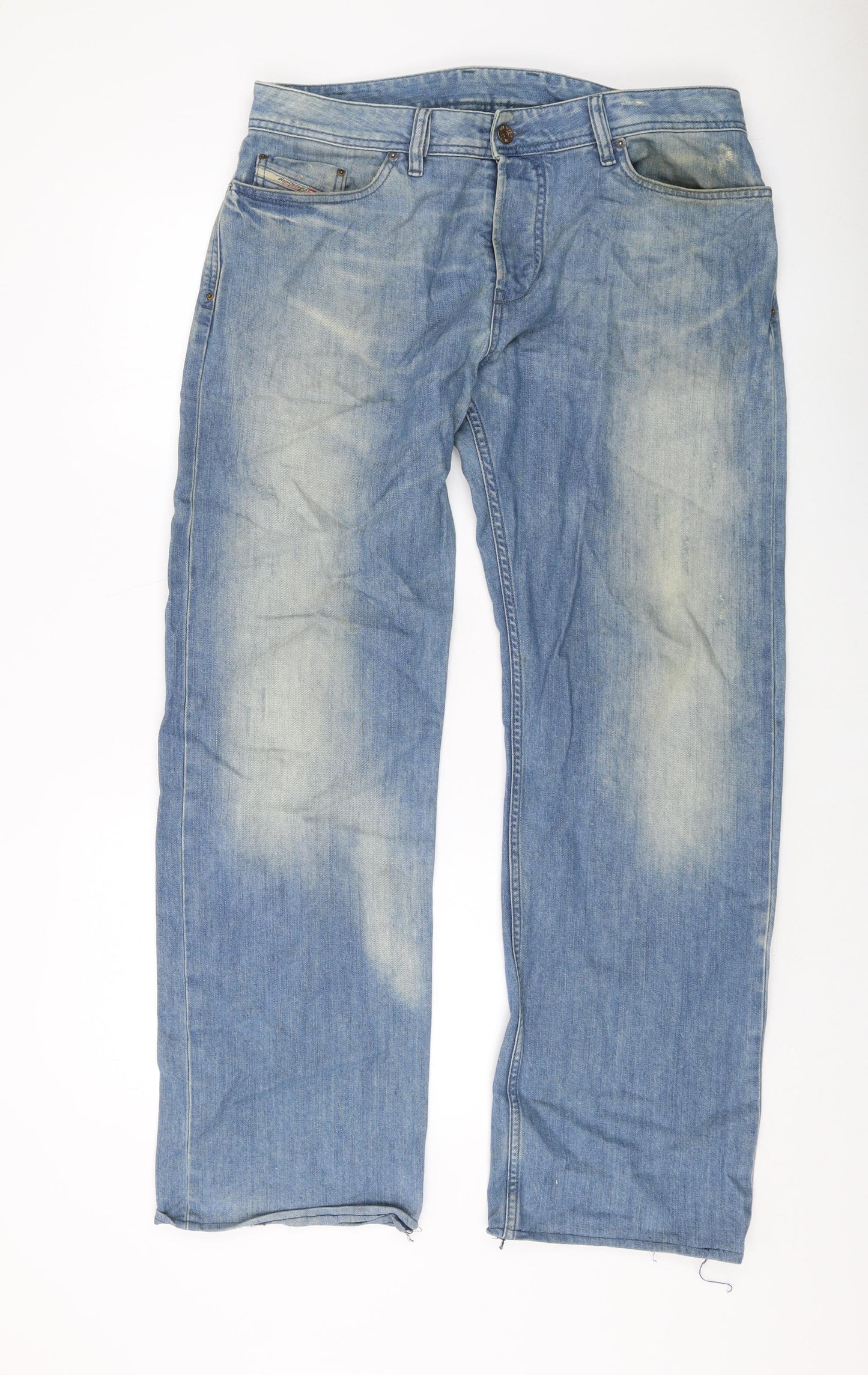 Diesel Mens Blue Cotton Straight Jeans Size 34 in L32 in Regular Button