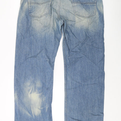 Diesel Mens Blue Cotton Straight Jeans Size 34 in L32 in Regular Button