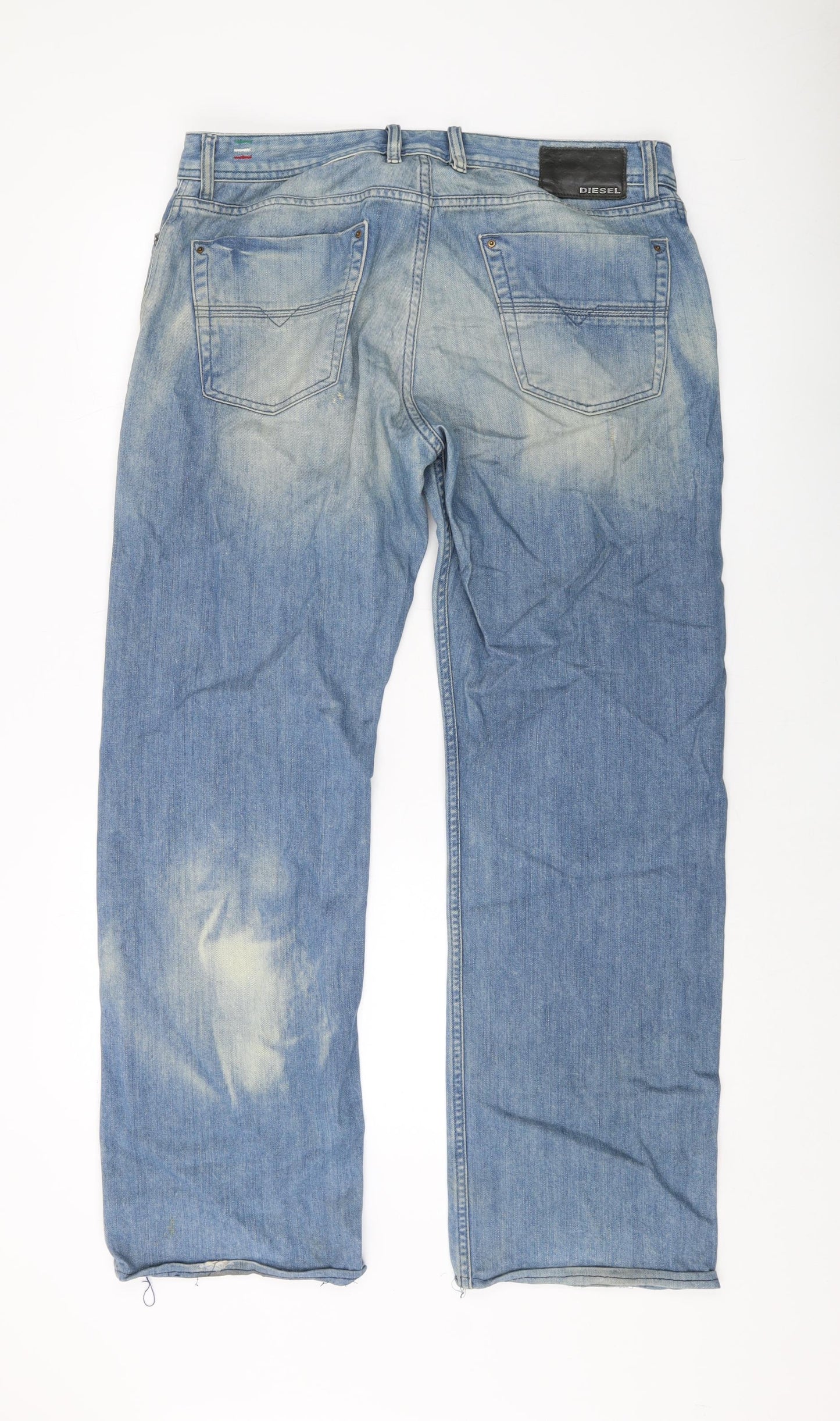 Diesel Mens Blue Cotton Straight Jeans Size 34 in L32 in Regular Button