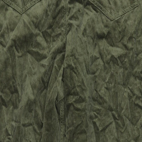 Per Una Womens Green Cotton Trousers Size 20 L30 in Regular Button