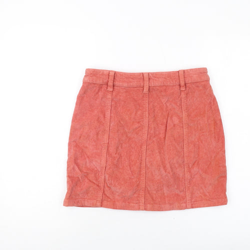 SO. Womens Pink Cotton Mini Skirt Size 28 in Button
