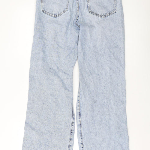 Denim & Co. Womens Black Cotton Wide-Leg Jeans Size 6 L31 in Regular Button