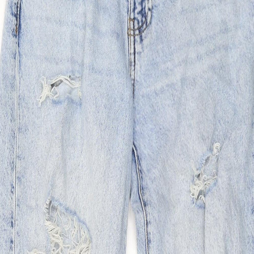 Denim & Co. Womens Black Cotton Wide-Leg Jeans Size 6 L31 in Regular Button