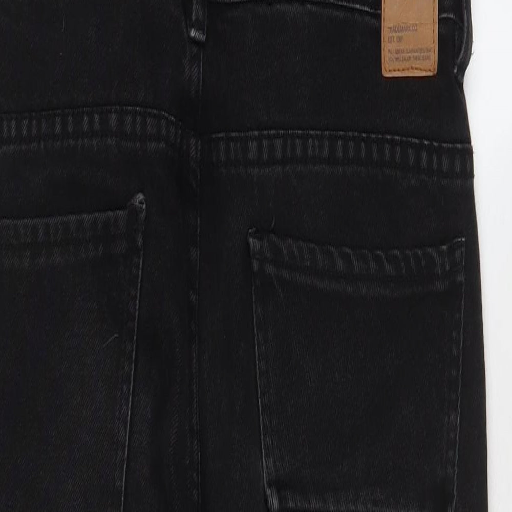 Pull&Bear Womens Black Cotton Dungaree One-Piece Size S L27 in Button