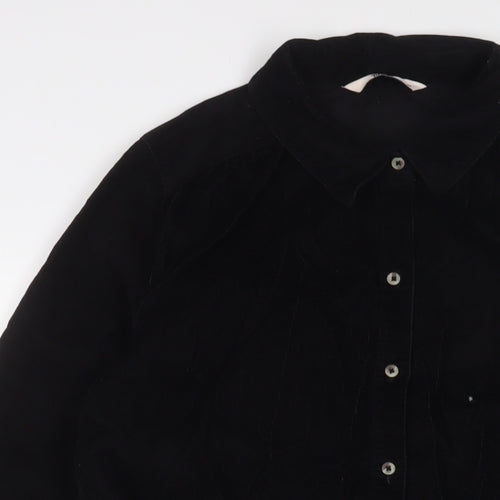 TU Womens Black Cotton A-Line Size 14 Collared Button - Belted