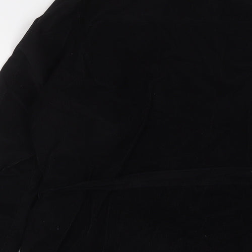 TU Womens Black Cotton A-Line Size 14 Collared Button - Belted