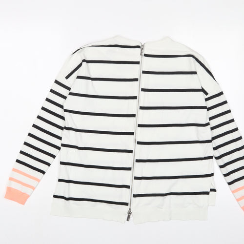Karen Millen Womens Multicoloured Crew Neck Striped Viscose Pullover Jumper Size S
