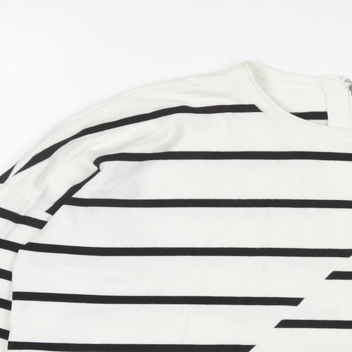 Karen Millen Womens Multicoloured Crew Neck Striped Viscose Pullover Jumper Size S