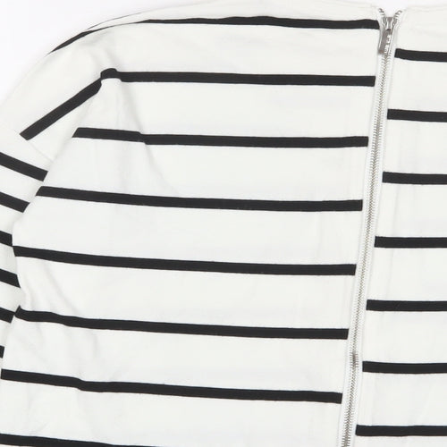 Karen Millen Womens Multicoloured Crew Neck Striped Viscose Pullover Jumper Size S