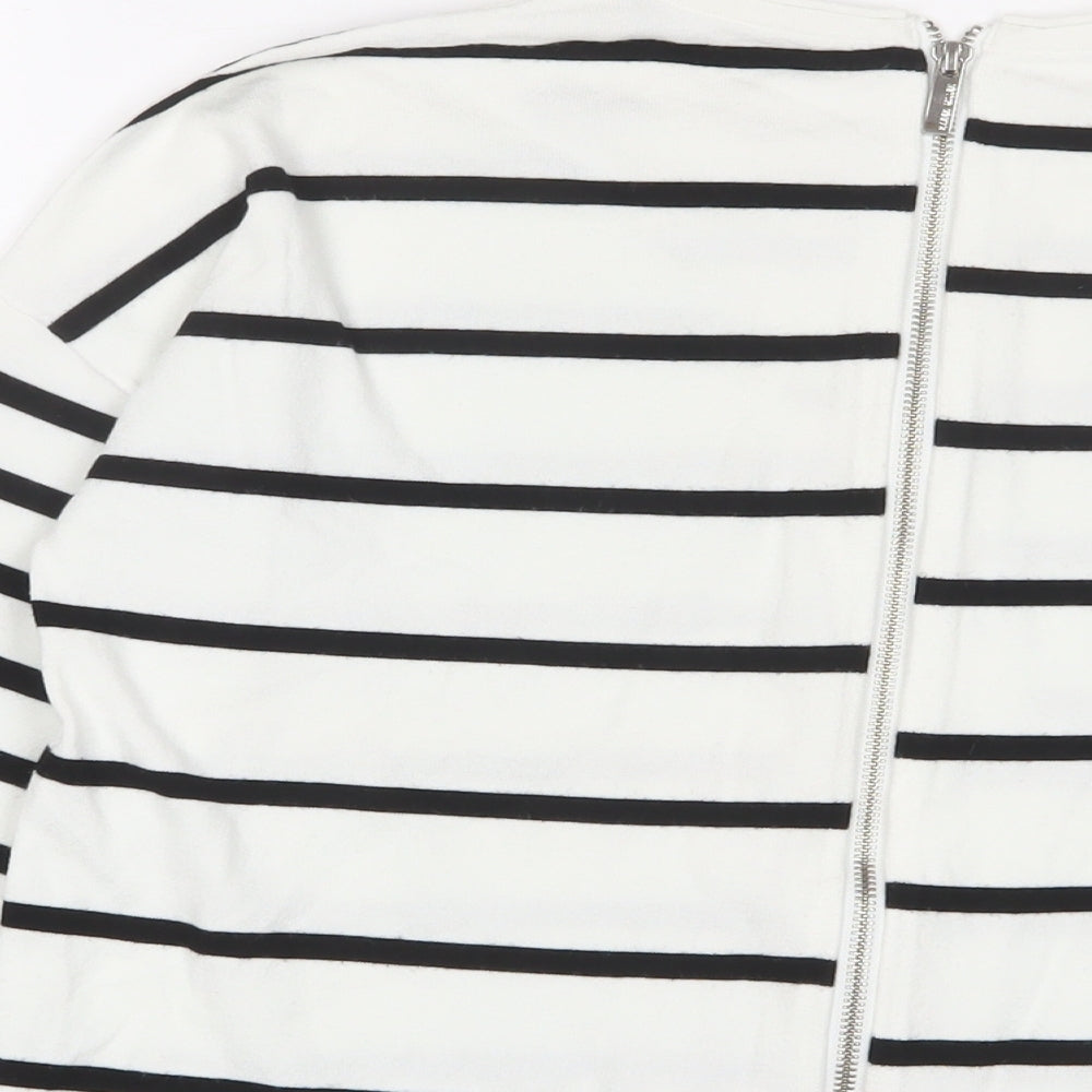 Karen Millen Womens Multicoloured Crew Neck Striped Viscose Pullover Jumper Size S