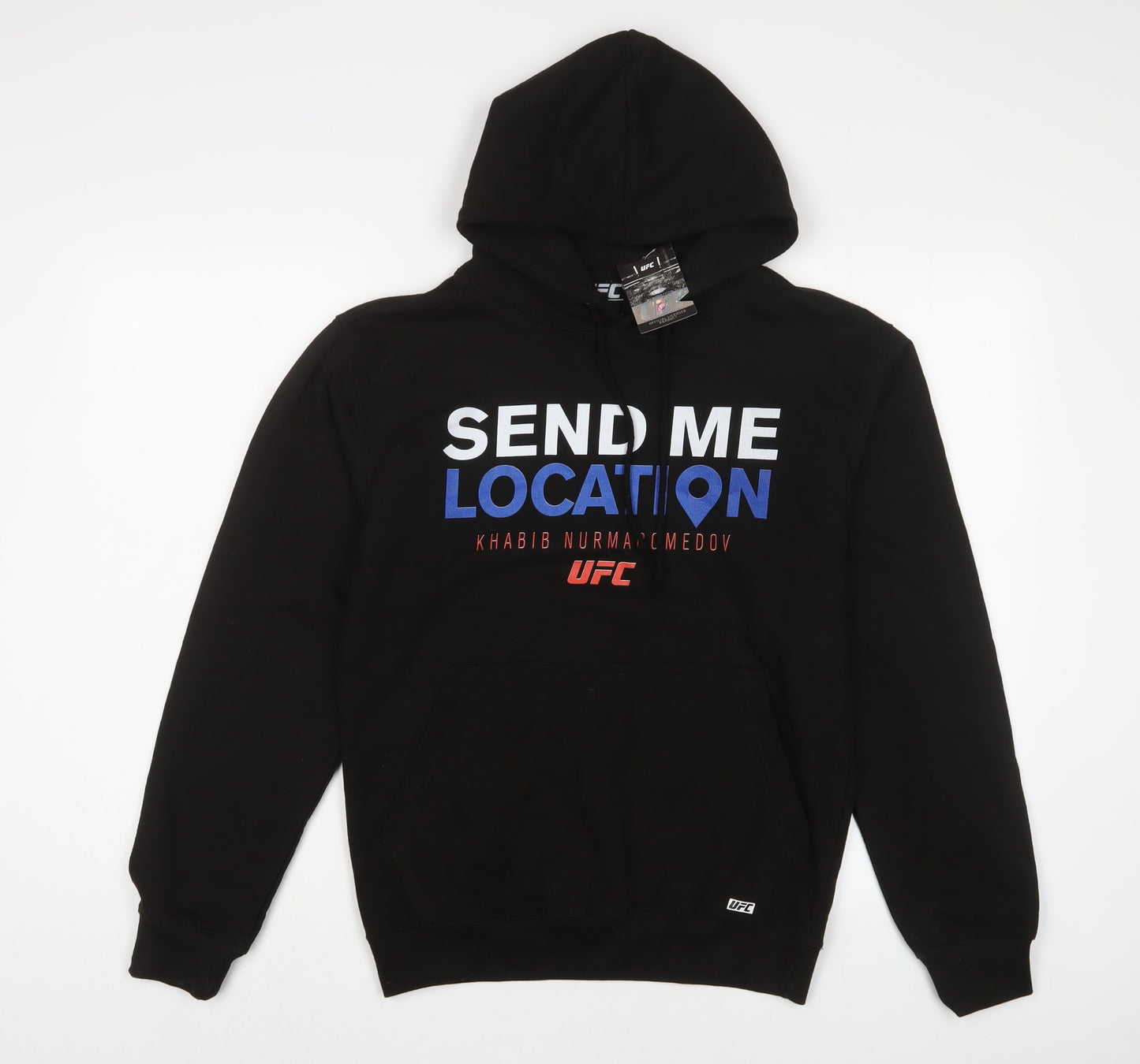 UFC Mens Black Cotton Pullover Hoodie Size S